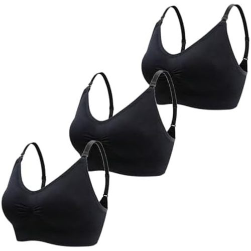 3 Pack Seamless Nursing Bras, Adjustable Breastfeeding Soft Maternity Bra, Women Comfort Pregnancy Sleep Bralette.