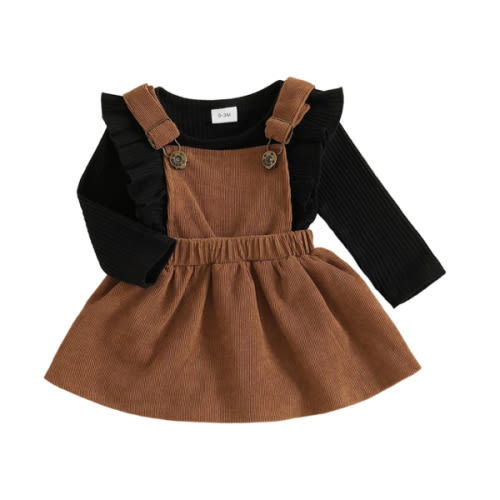 Corduroy Overalls Set
