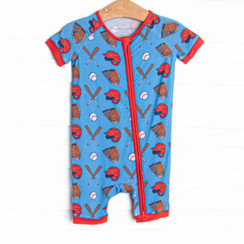 Spring Break Slugger Bamboo Short Zippy Pajama, Blue – Stitchy Fish