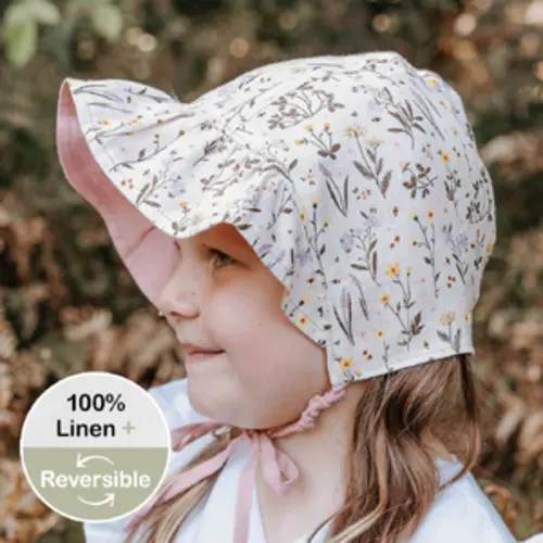 'Searcher' Ruffle Bonnet - Provence / Rosa