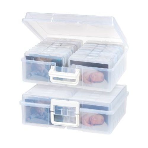 IRIS USA 4” x 6” Photo Storage Box with 16 Keeper Cases