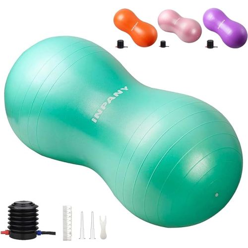 INPANY Peanut Ball - Anti Burst Exercise Ball for Labor Birthing, Physical Therapy for Kids, Core Strength, Home & Gym Fintness (Include Pump)