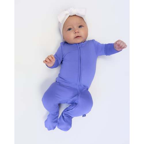 Bumbunny Baby | Zip Footie in Periwinkle – Larkspur Baby Outlet