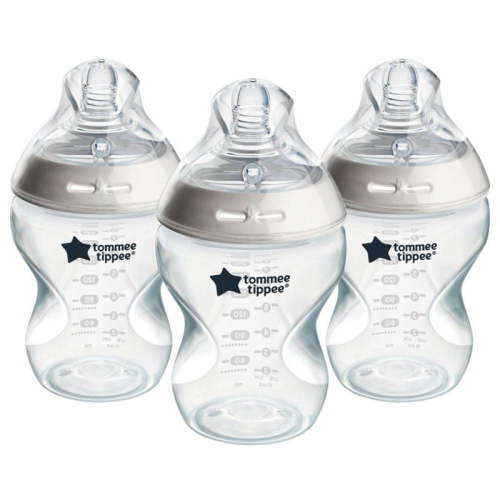 9oz Baby Bottles 3-Pack with Slow-Flow Anti-Colic Silicone Nipples, BPA-Free for Newborn Feeding, Breastfeeding Transition, Easy-Clean Design
