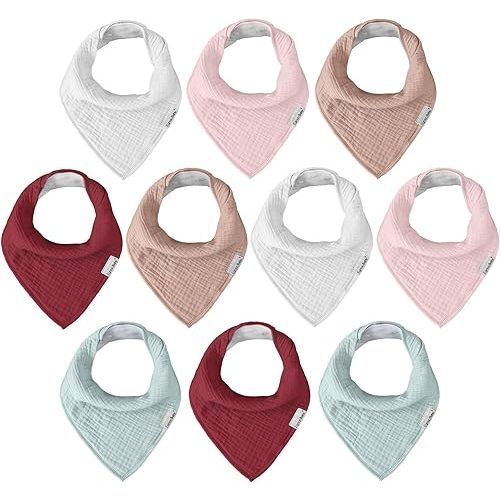 Muslin Baby Bibs for Boys Girls,Baby Bibs for Teething and Drooling,Baby Drool Muslin Bibs,Newborn Bibs for Baby Boy Girl