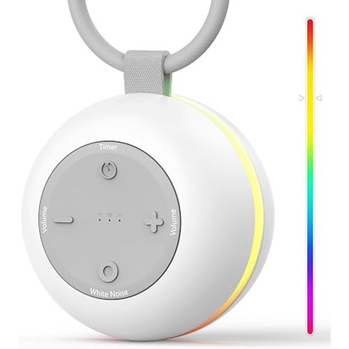 Portable Baby Sound Machine with RGB Night Light, 18 Soothing Sounds
