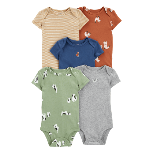 Baby 5-Pack Animal Print Short Sleeve Bodysuits - Carter's | Carter's