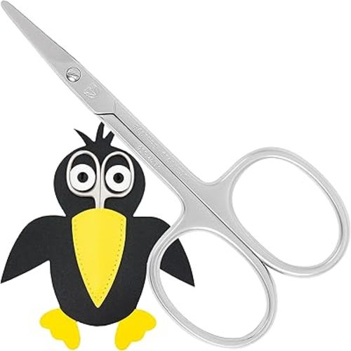 3 Swords Germany - Baby Nail Scissors Safety Scissors with round tips for Children - Babies - toddlers - Infants with Funny Bird case 'Corbi' - Stainless Steel Brand Quality Made in Germany (555)