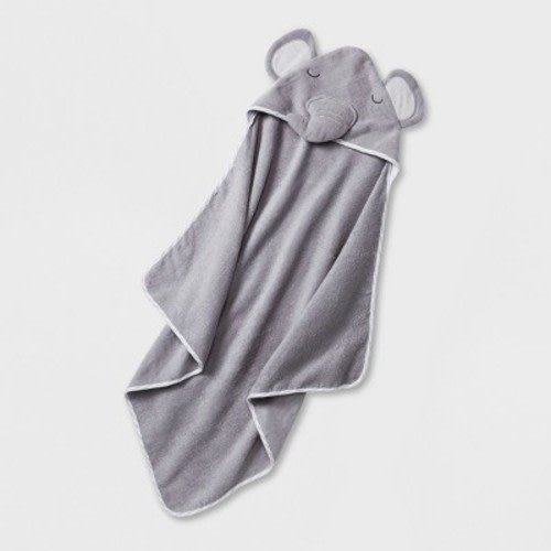 Baby Elephant Hooded Towel - Cloud Island™ Gray