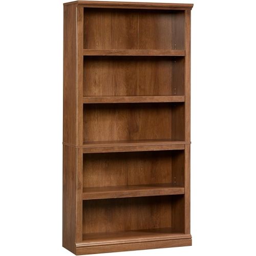 Sauder 5-Shelf Split Bookcase/ Book shelf, Oiled Oak finish