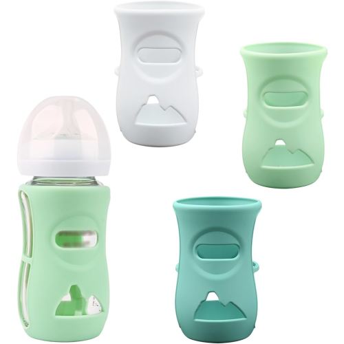 3 Pack Silicone Sleeves for Avent Natural Glass Baby Bottles, Anti Breakage Baby Bottle Holder, Compatible Philips Avent Glass Natural Baby Bottle 8 oz, BPA Free