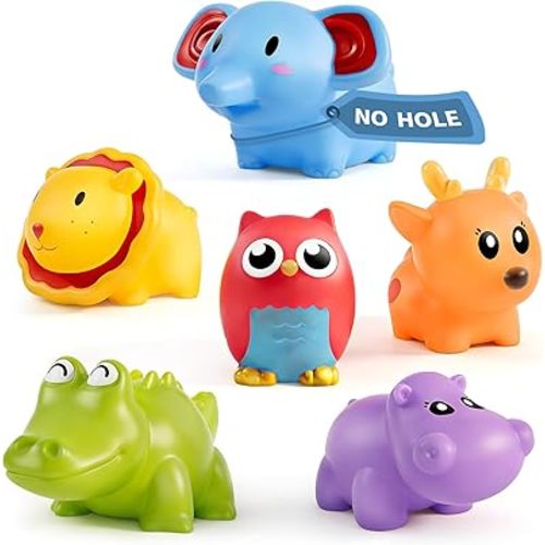Hely Cancy Infant Bath Toys for 18 Months - No Hole Animal Bathtub Toys, Baby Bath Tub Toys