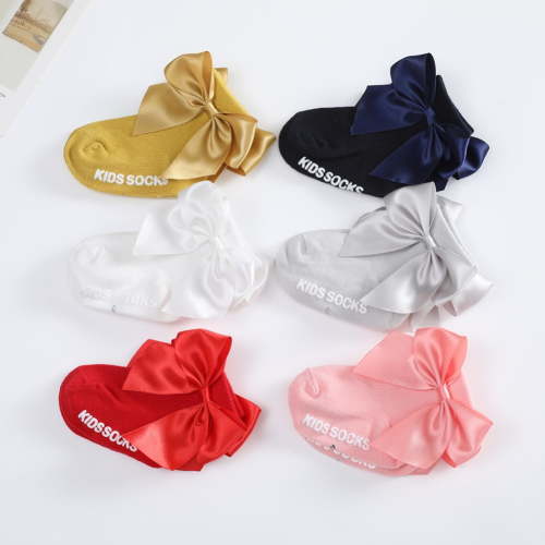 6 Pairs Baby Girls Ankle Socks Bow Toddler Infants Cotton Socks Breathable Casual Socks Bowknot Dress Socks for 0-36 Months