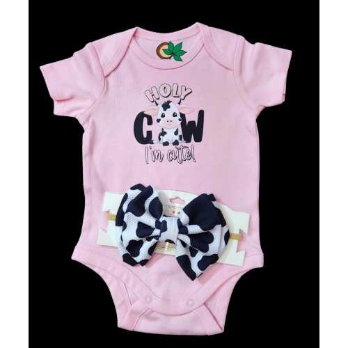 Holy Cow, I'm Cute Baby Outfit/Matching Headband