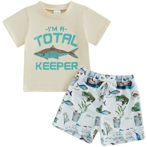 Toddler Baby Boy Summer Clothes Short Sleeve Embroidery Baseball T-shirt & Plaid Shorts Set 2 Piece Outfit