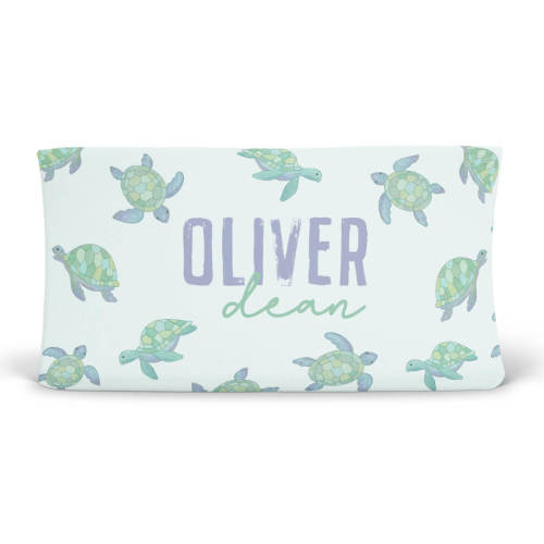Totally Turtles Personalized Changing Pad Cover