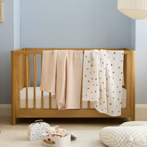 Adairs Kids - Muslin Little And Loved Natural Swaddles Pack of 2 | Adairs