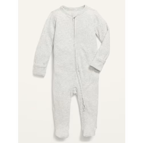 Ribbed 2-Way-Zip Sleep & Play Footed One-Piece for Baby