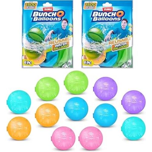 ZURU Bunch O Balloons Reusable Water Balloons,for Kids, Adults (12 Pack - Asst. Colors)