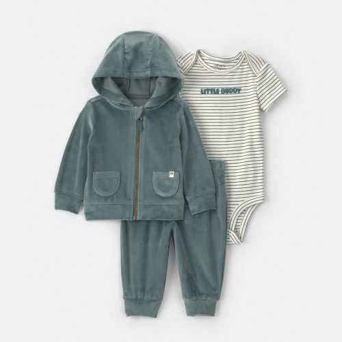 Baby Boy Carter’s 3-Piece 'Little Buddy' Hooded Jacket, Pants & Bodysuit Set