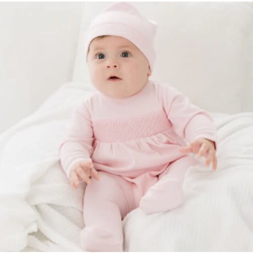 Magnolia Baby Girl Essentials Solid Pink Smocked Footie