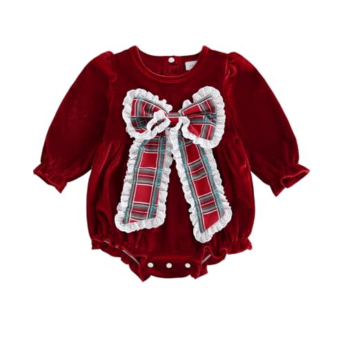 MERSARIPHY Baby Christmas Clothes Newborn Boy Girl Santa Sweatshirt Romper | My First Christmas Baby Girl Outfit,Newborn Baby Boy Christmas Outfit,Baby Romper Tops Fall Winter Outfits 3 6 12 18 Months