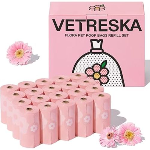 VETRESKA Dog Poop Bags, Lavender Scented Pet Waste Bags, 300 Counts
