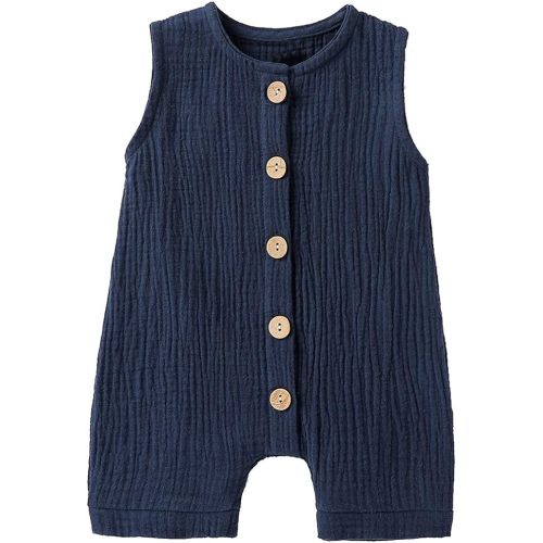 Infant Newborn Baby Boys Girls Cotton Linen Romper Summer Jumpsuit Sleeveless Overalls Clothing Set