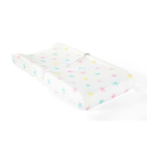 Lush Decor Rainbow Allover Stars Soft & P Changing Pad Cover Multi Single 16X32X5