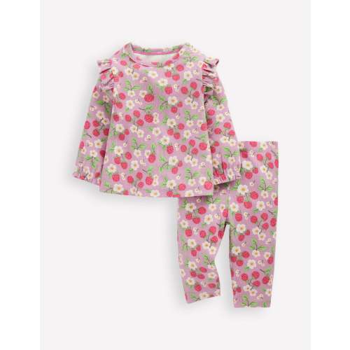 Ribbed Jersey Play Set-Mauve Mist Vintage Berry