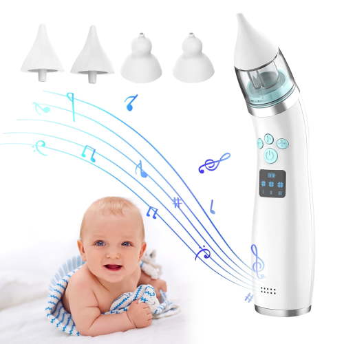 TiokMc Baby Nasal Aspirator Automatic Nose Sucker Cleaner Nose Mucus Boogies Vacuum Cleaner with 3 Levels of Suction Rechargeable Portable Mucus Remover for Newborn Infant Toddler Kid