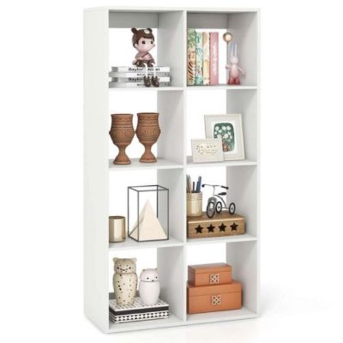 Costway 8-Cube Open Bookshelf with Anti-tip Kits Home Modern Style Storage Shelf for Study