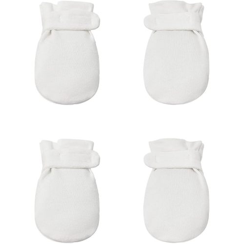 Newborn Baby No Scratch Mittens Stay On, 100% Cotton Breathable, Adjustable Infant Gloves for Baby Boys Girls Mittens
