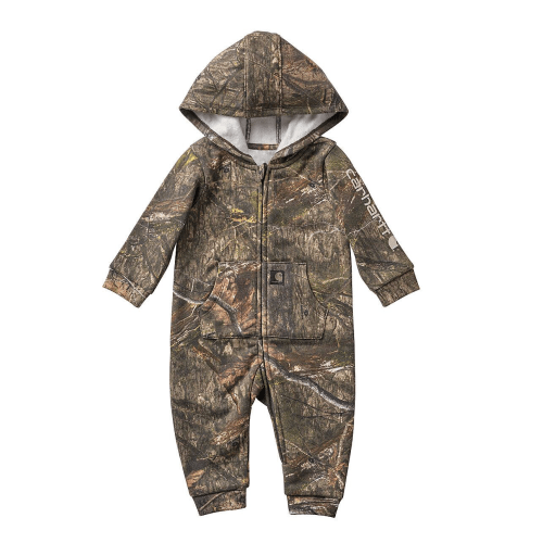 Boys' Long Sleeve Zip-Front Hooded Camo Coverall