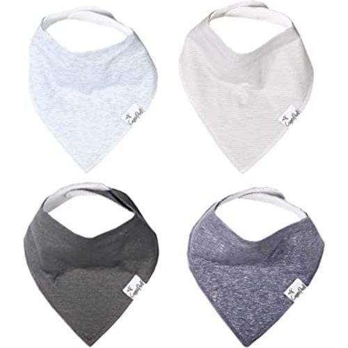 Copper Pearl Baby Bandana Bibs - 4 Pack Soft Cotton Baby Bibs for Drooling and Teething, Absorbent Drool Bibs for Baby Girl and Boy, Adjustable to Fit Newborns to Toddlers, Tons of Styles (Lennon)