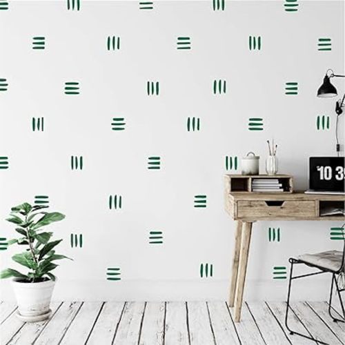 120pcs Modern Line Wall Stickers Boho Nursery Kids Living Room Scandinavian Home Décor Self-Adhesive Murals Vinyo DIY Gift YT5037 (Green)