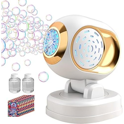 Bubble Machine, Automatic Bubble Machine for Kids Parties Toddlers, Bubble Blower Machine Bubble Maker Battery Operated, Great for Wedding Birthday - Indoor Outdoor Bubble Toy, White