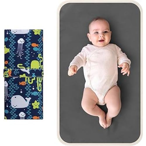Accmor Portable Diaper Changing Pad, Waterproof Foldable Baby Changing Mat for Travel, Baby Essentials Shower Registry Gifts