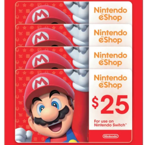 Nintendo eShop - Four $25 eGift Cards