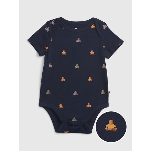 Baby 100% Organic Cotton Mix and Match Bodysuit in dark night blue, size: 6-12 M