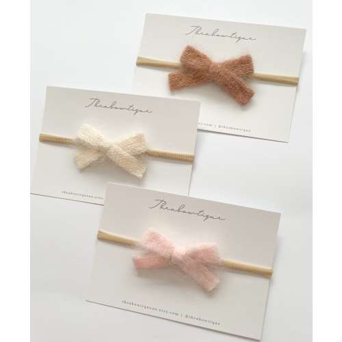 Delilah Knit Bow, Newborn Headband, Baby Bows