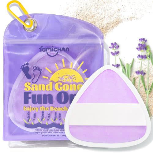 famichan Triangle Sand Remover Eraser Wipe, Beach Vacation Essentials for Women, Girls, Boys, Family Beach Must Haves, Sand Removal Bag for Cruise Travel Accessories