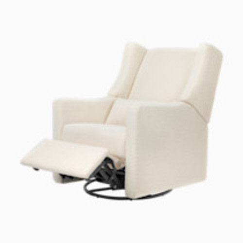 babyletto Kiwi Manual Recliner and Swivel Glider - Performance Ivory Boucle