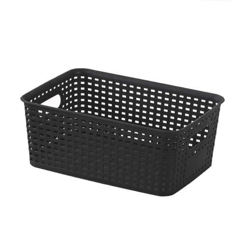 Storage Basket, Kitchen Organizer Basket Bin - Plastic Storage Baskets for Cabinets, Household Pantry Organization with Handle,Organizer Bins for Room,Bathrooms,Under-Sink,Kitchen