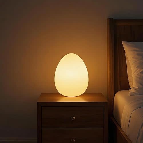 11-Inch LED Egg Lamp with Remote - Color-Changing, Cordless, Waterproof, Rechargeable Night Light Mood Lighting - 16 RGB Colors, 4 Modes, Dimmable - Great as Table Centerpiece or Room Decoration