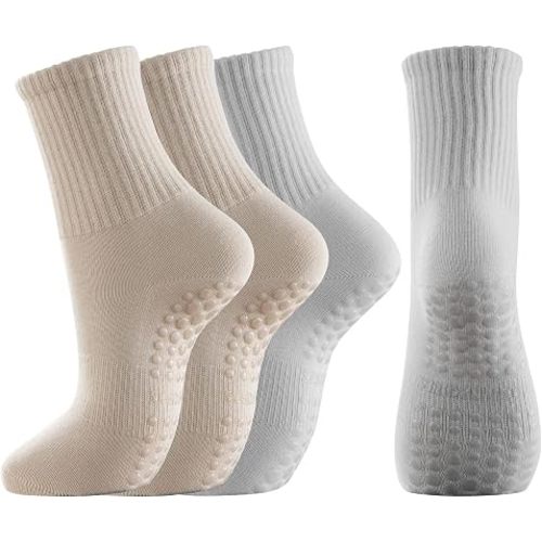Pilates Yoga Non Slip Socks with Grips for Women, Non Skid Socks