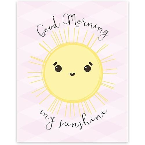Good Morning My Sunshine Pink 11x14 Inches, Wall Décor, Home Décor, Baby Nursery, Baby Décor, Home Decoration, Baby Decoration, My Sunshine, Good Morning Print, Wall Art For Kids, Baby Shower