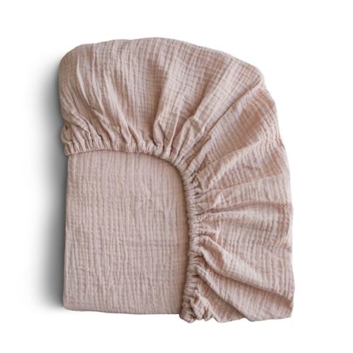 Muslin Crib Sheet - Blush