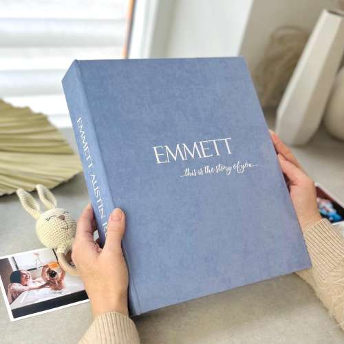 Personalized Baby Memory Book Binder | First Year Baby Book | Baby Journal Photo Album | Baby Shower and Baby Registry Gift For New Parents