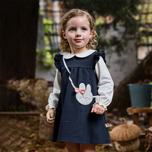 Dave&Bella Toddler Girls Elegance Fake-two-piece Long Sleeve Dress